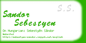 sandor sebestyen business card