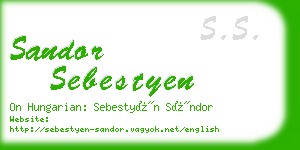 sandor sebestyen business card